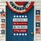 250th Anniversary America Door Sign - 1776-2026 Commemorative 4th of July Wood Hanging Decor - Large Rustic Red, White, and Blue Patriotic Wreath for Front Door, Porch, and Home